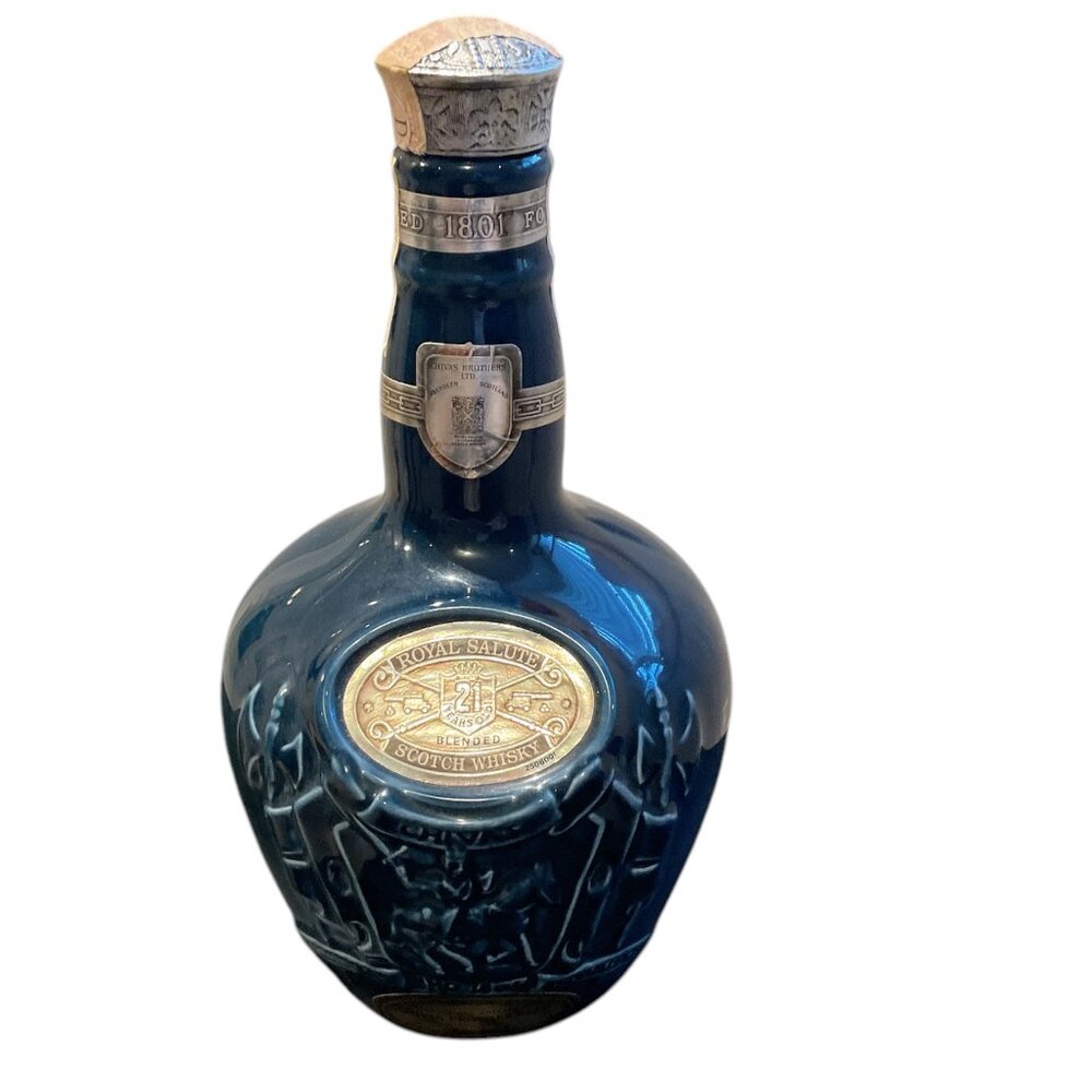 EMPTY WHISKY BOTTLE ROYAL SALUTE 21 YR OLD SCOTCH Collectible Spode Aberdeen